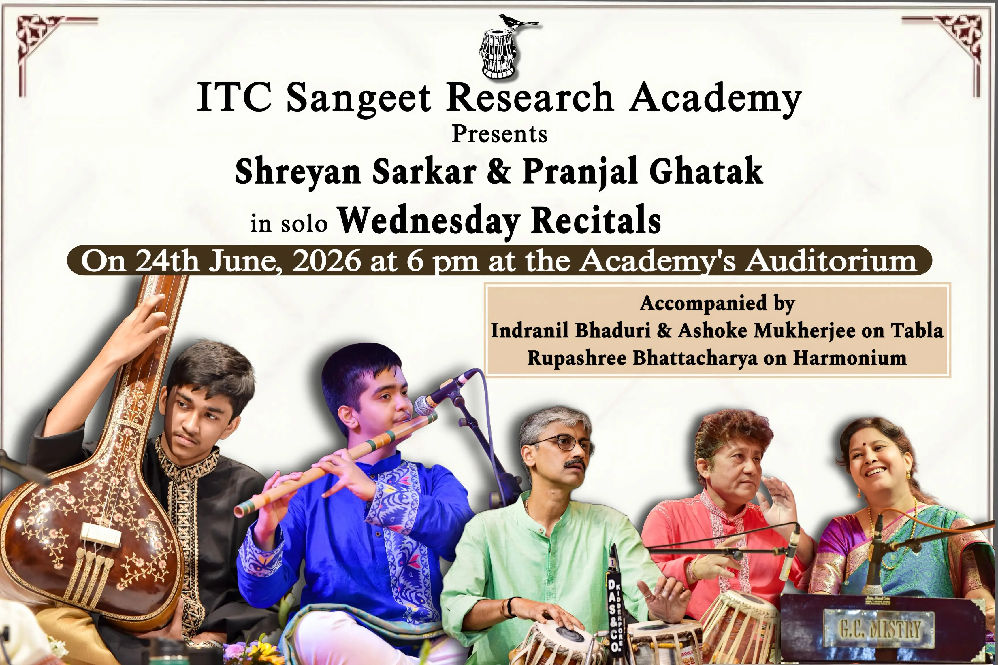 Shreyan Sarkar (Vocal) | Pranjal Ghatak (Flute) | Indranil Bhaduri (Tabla) | Ashoke Mukherjee (Tabla) | Rupashree Bhattacharya (Harmonium)