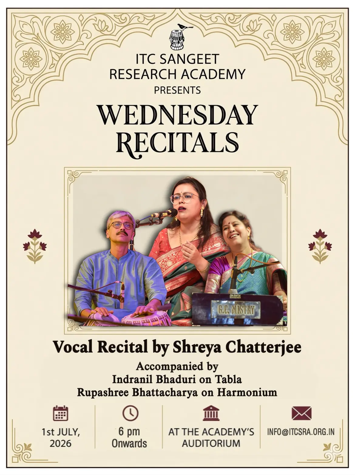 Shreya Chatterjee (Vocal) | Indranil Bhaduri (Tabla) | Rupashree Bhattacharya (Harmonium)