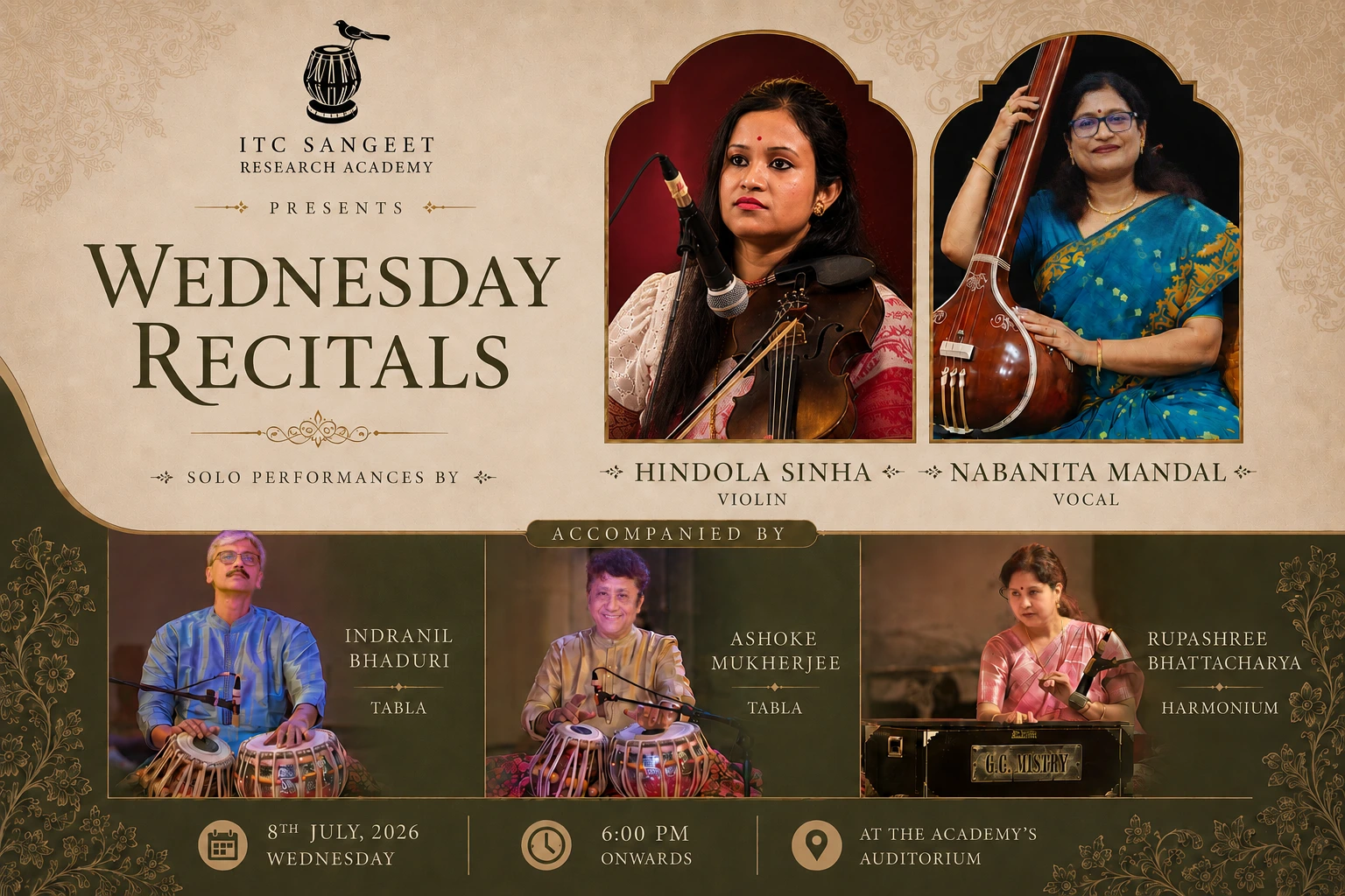 Hindola Sinha (Violin) | Nabanita Mandal (Vocal) || Indranil Bhaduri (Tabla) | Ashoke Mukherjee (Tabla) | Rupashree Bhattacharya (Harmonium)