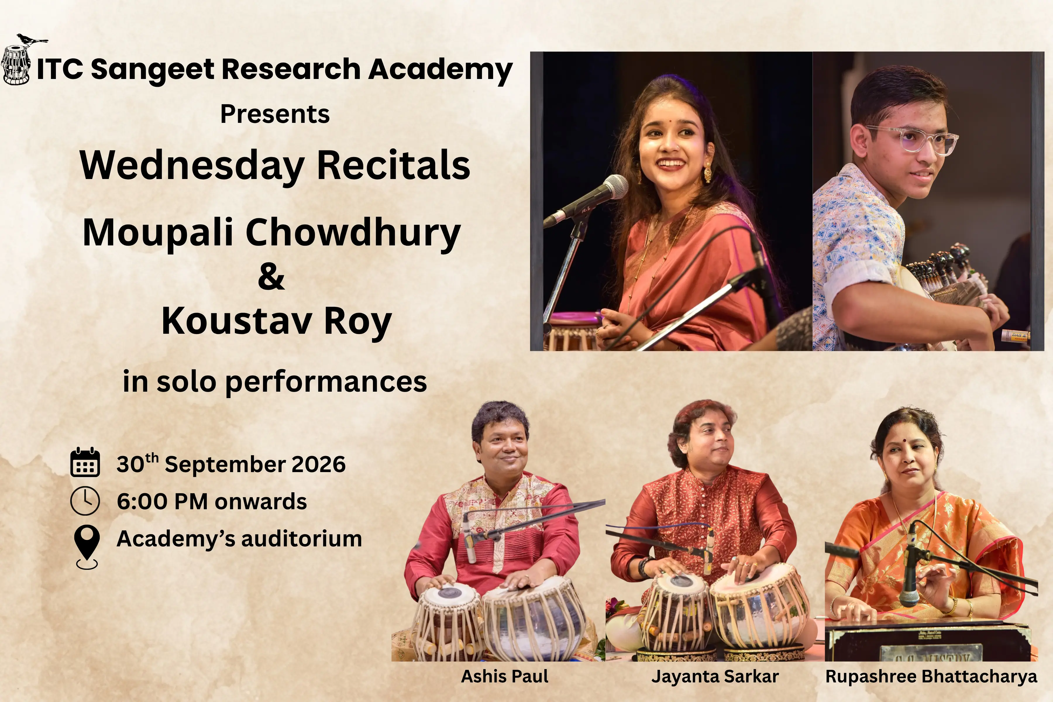 Moupali Chowdhury (Vocal) | Koustav Roy (Sarod)| Ashis Paul (Tabla) | Jayanta Sarkar (Tabla) | Rupashree Bhattacharya (Harmonium)