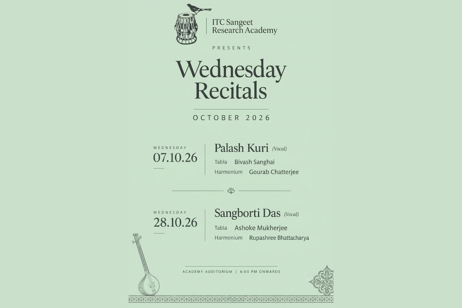 Wednesday Recitals for October 2026