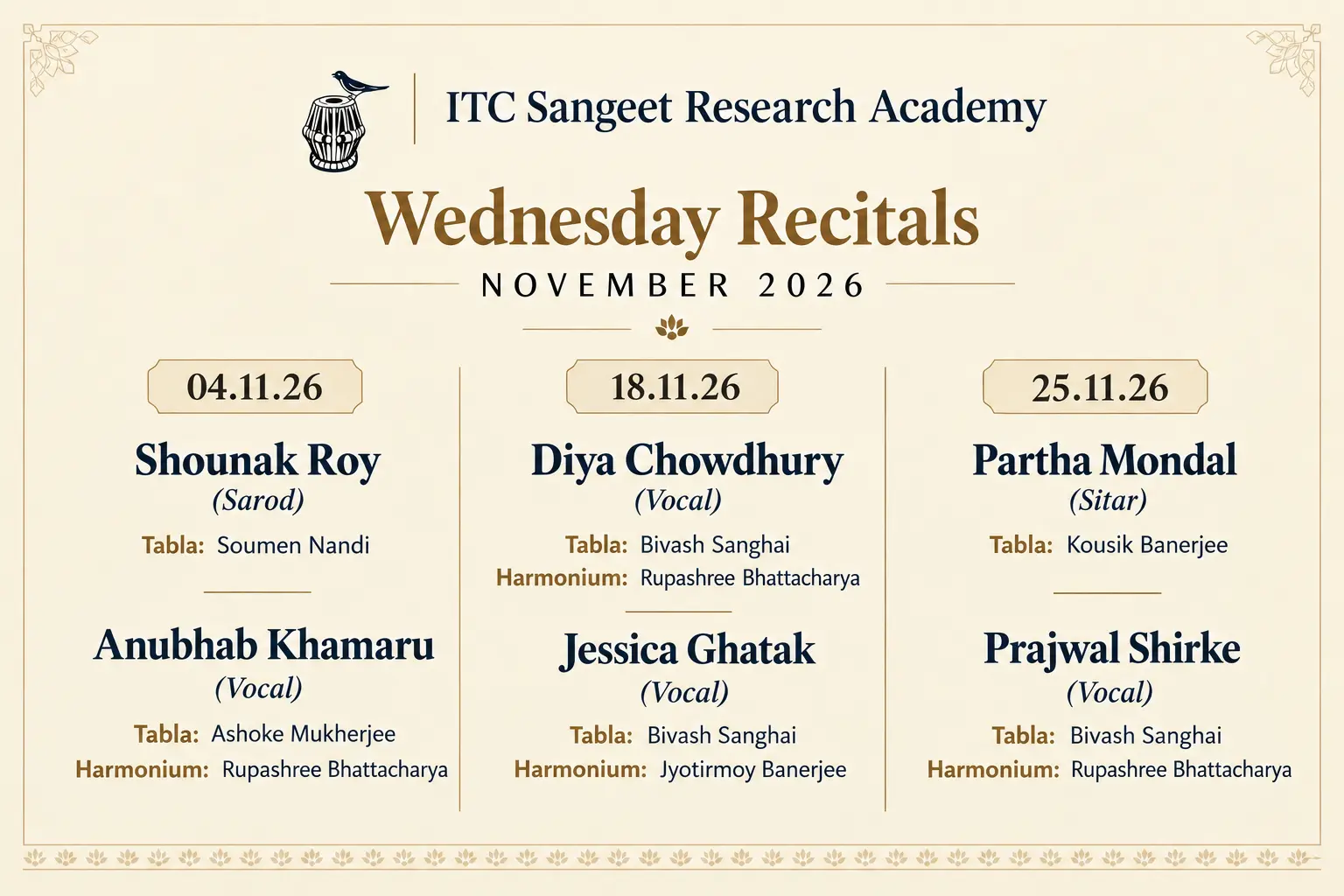 Wednesday Recitals for November 2026